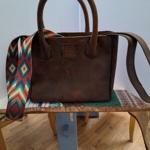 STS Ranchwear Brown Leather Tote Bag